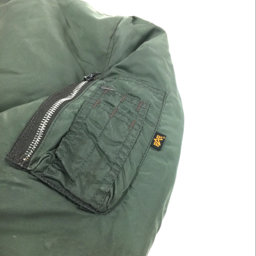 アルファインダストリーズ サイズ L 長袖 ジャケット MA-1 リブ ナイロン 100% メンズ カーキ ALPHA INDUSTRIES_画像5