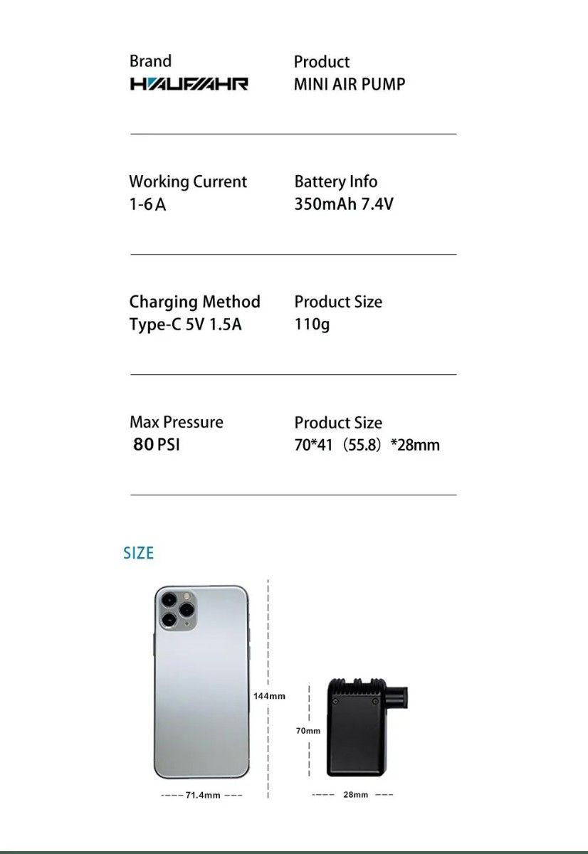 CYCLAMI 携帯型 電動空気入れ 本体重量115g(収納ケース付)