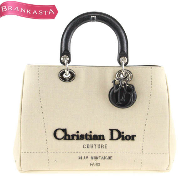 Christian Dior/クリスチャンディオール レディディオール エトワール キャンバス ハンドバッグ 限定 ベージュ [NEW]★52IA65