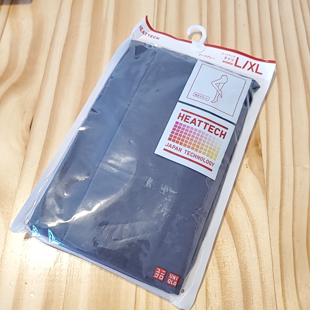 1921 UNIQLO ユニクロ L/XL HEATTECH ヒートテック タイツ ダークグレー アンダー ウエア インナー 保温 発熱 着圧サポート_画像1