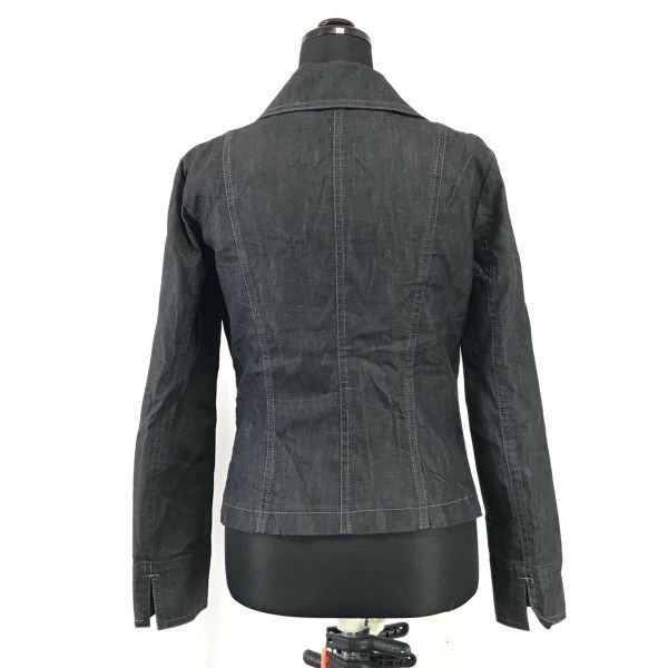 MOGA/ Moga * silk 14%./ high class Denim jacket [women*s size -2/M/ gray /gray]SILK/Jackets/Jumpers*zBH290