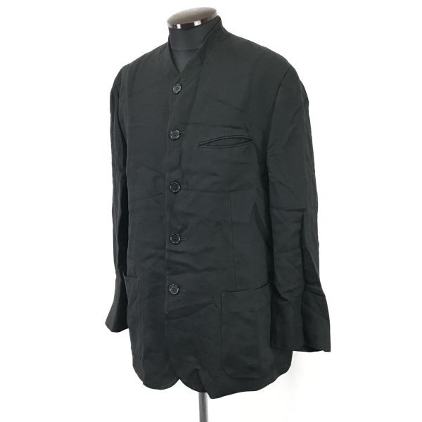  Donna Karan /DKNY* flax & rayon / no color jacket [40S/ black /black] single vent / blouson / outer /Jackets/Jumpers*zBH299