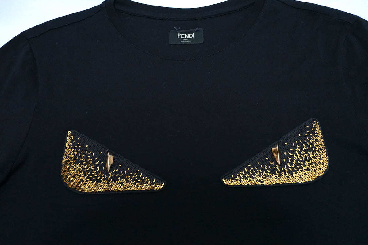 中古 FENDI フェンディ モンスタースパンコール Tシャツ ブラック Size S_画像10