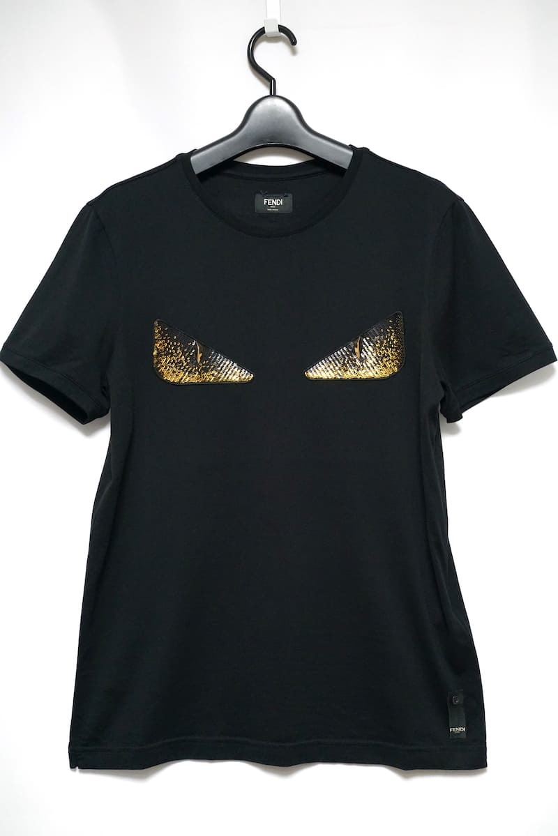 中古 FENDI フェンディ モンスタースパンコール Tシャツ ブラック Size S_画像1