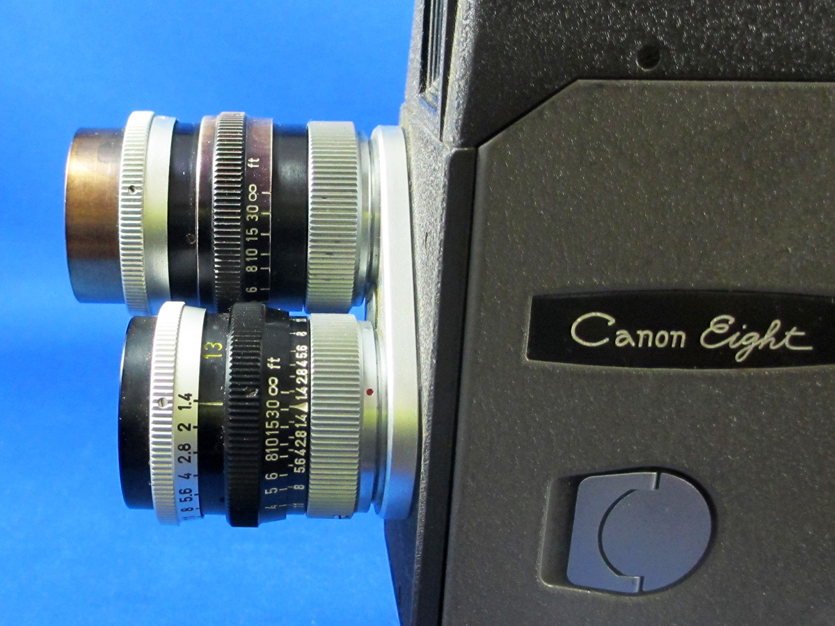 Canon Eight(キャノン Cine 8-T) リール回ります 2ターレット式8ミリ CANON LENS C-8 13mm f:1.4 25mm f:1.8　昭和レトロ アンティーク_画像10