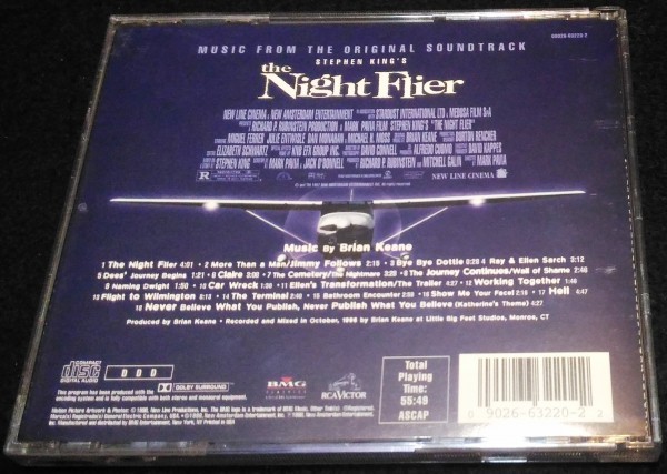  Stephen * King | Night Flyer саундтрек CD*Brian Keane Stephen King's The Night Flier снят с производства 