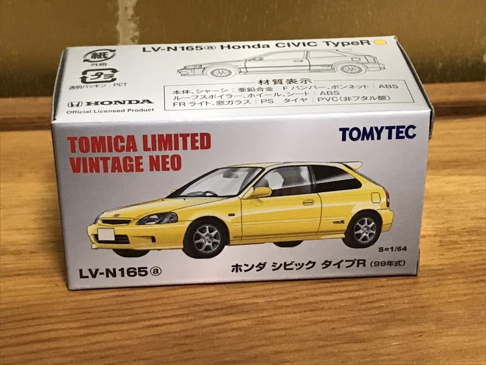 ■Tomica Limited Vintage Neo■Honda Civic Type R■LV - N 165 a■99黃色黃色■新品■黃色 原文:■トミカ リミテッド ヴィンテージネオ ■ホンダ シビック タイプR ■LV-N165 a ■99年式 イエロー ■新品 ■黄色