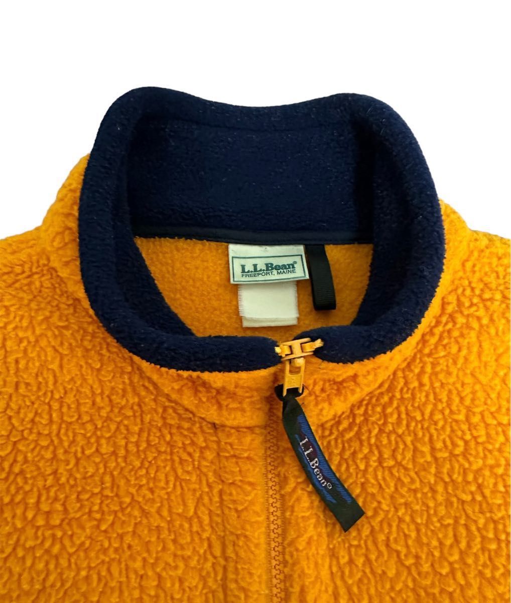 90s L.L.Bean fleece jacket エルエルビーン フリースジャケット オレンジ × ネイビー