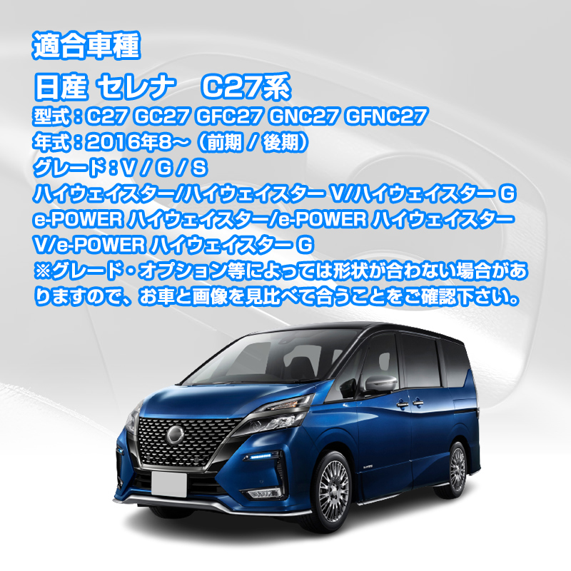 日産 セレナ C27系 ラバーポケットマット ゴム ラバー ポケットマット 29点/セット 汚れ 傷 異音防止 ブルー 青 蓄光色 内装 パーツ Y1181_画像8