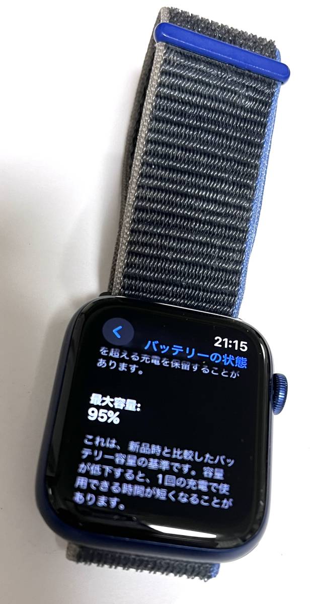 美品 Apple Watch Series 6 44mm GPS ブルー アルミニウム バッテリー