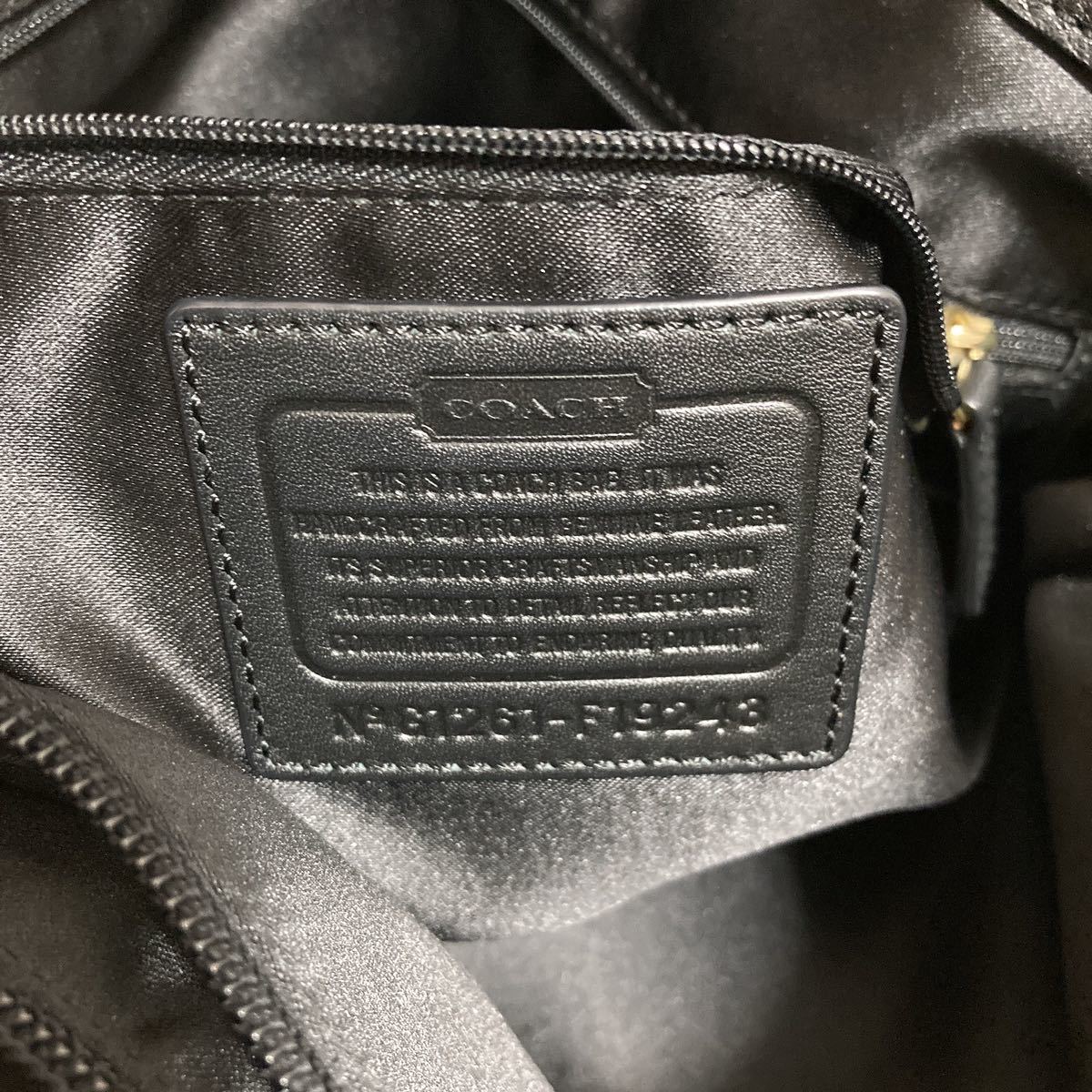 COACH コーチ レディース 2way ショルダーバッグ トートバッグ ハンドバッグ ビジネスバッグ 肩掛け 牛革 レザー 黒 ブラック ブランド_画像6