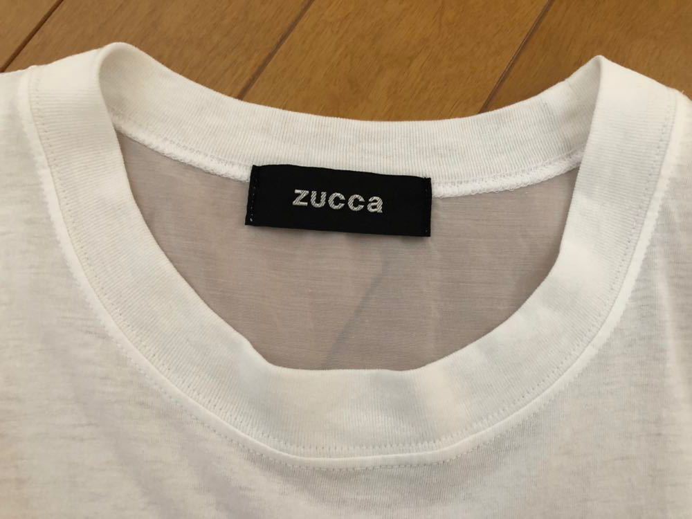 新品◆zucca ズッカ　異素材切り替え変形カットソー　ブラウス◆白