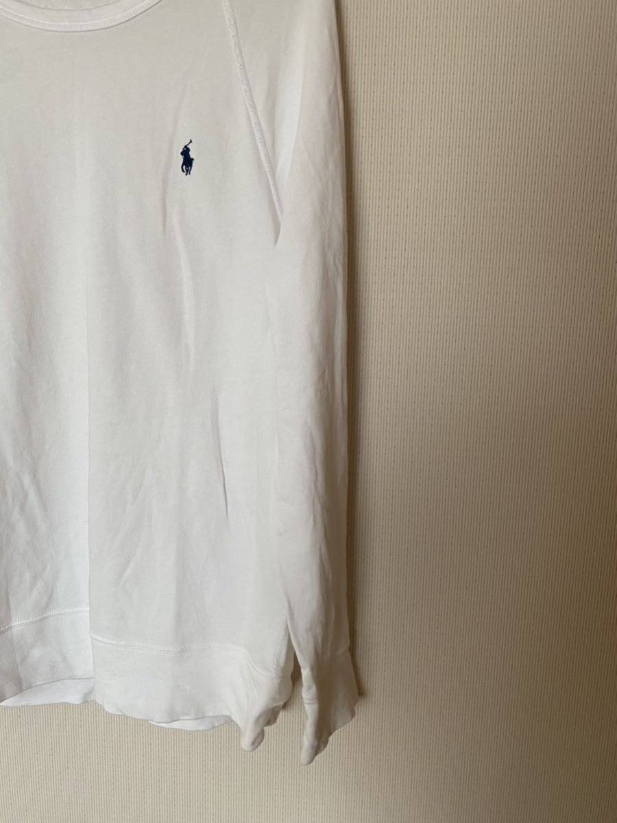 正規店購入◆美品◆POLO RALPH LAUREN　ラルフローレン　ロングスリーブTシャツ◆ロンT◆シンプル長袖Tシャツ◆白　ホワイト　サイズL