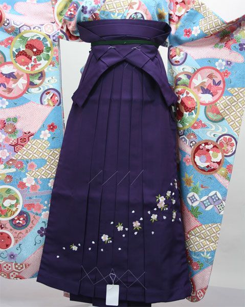 刺繍袴 単品 無地 紫地 袴下95cm 適合身長160-170cm 卒業式にどうぞ 新品 (株) 安田屋 NO231003-P95