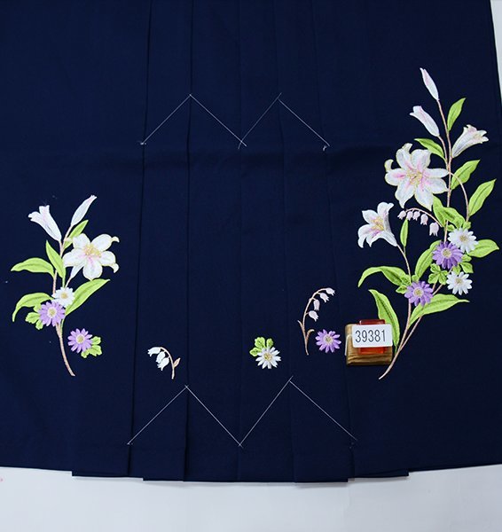  embroidery hakama single goods hakama under 87cm,91cm,95cm dark blue color graduation ceremony new goods ( stock ) cheap rice field shop NO39381