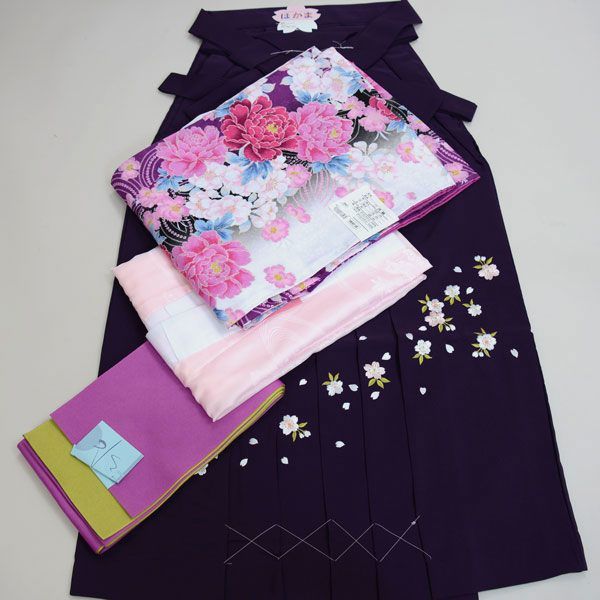  two shaku sleeve kimono hakama full set long kimono-like garment . contains!( neckpiece adhesion exclusive use ) 100 flower .. hakama modification possibility new goods ( stock ) cheap rice field shop NO16021