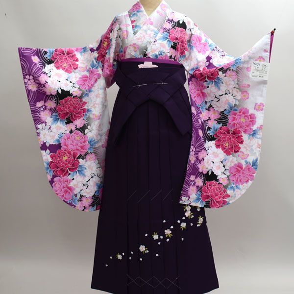  two shaku sleeve kimono hakama full set long kimono-like garment . contains!( neckpiece adhesion exclusive use ) 100 flower .. hakama modification possibility new goods ( stock ) cheap rice field shop NO16021