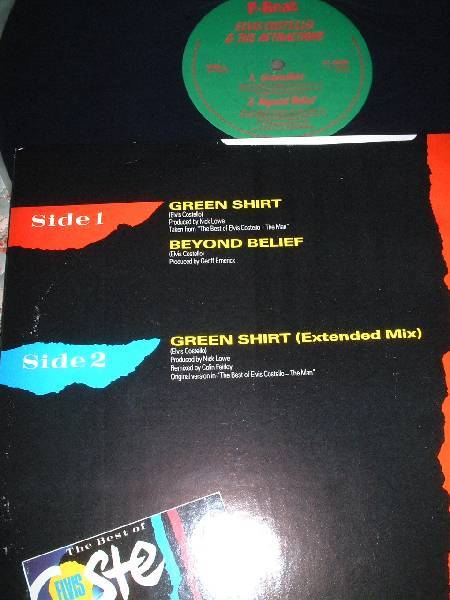 ★☆《即決》Elvis Costello UK輸入盤 12インチEP ★ GREEN SHIRT / 3曲☆★_画像2