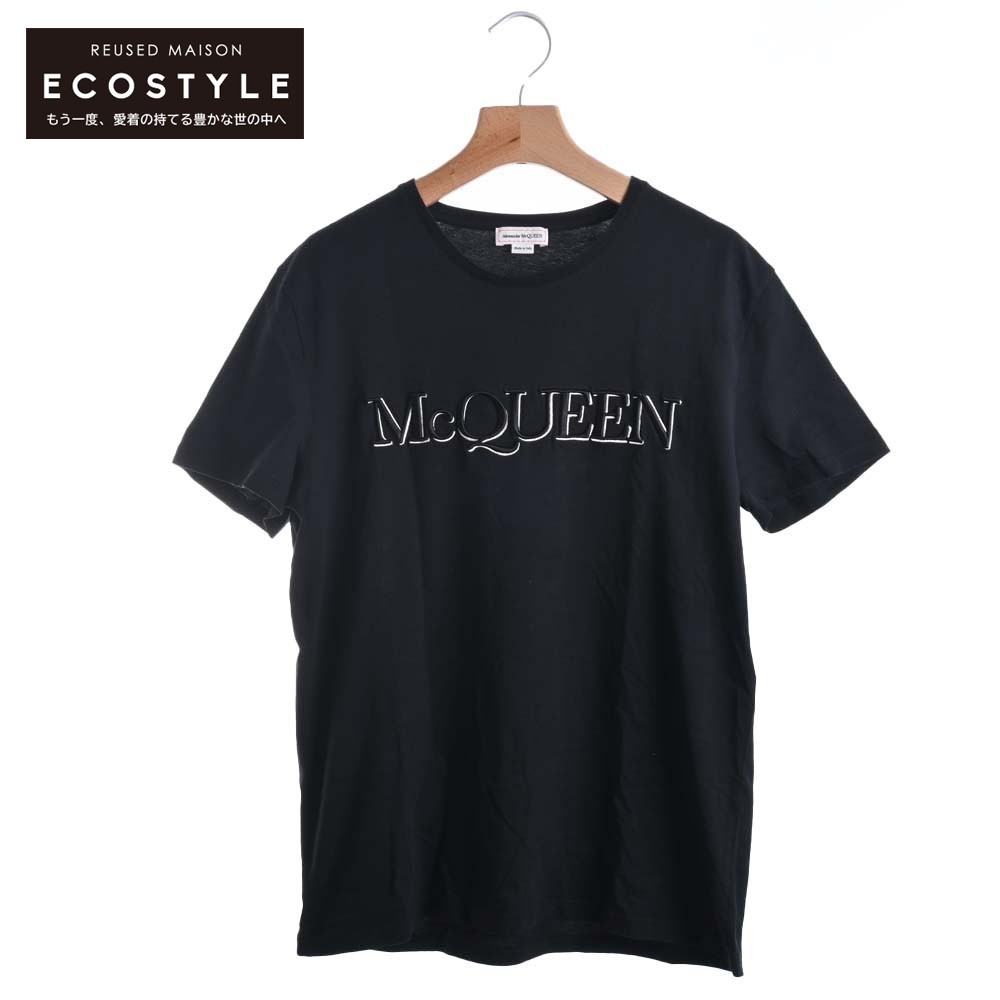 Alexander McQueen Alexander McQueen black cotton Logo embroidery cut and sewn black L tops cotton men's used 