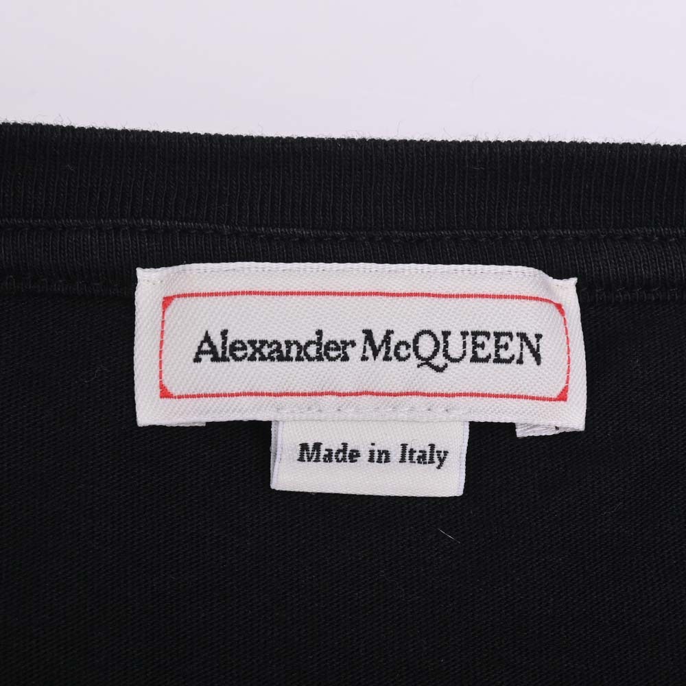 Alexander McQueen Alexander McQueen black cotton Logo embroidery cut and sewn black L tops cotton men's used 