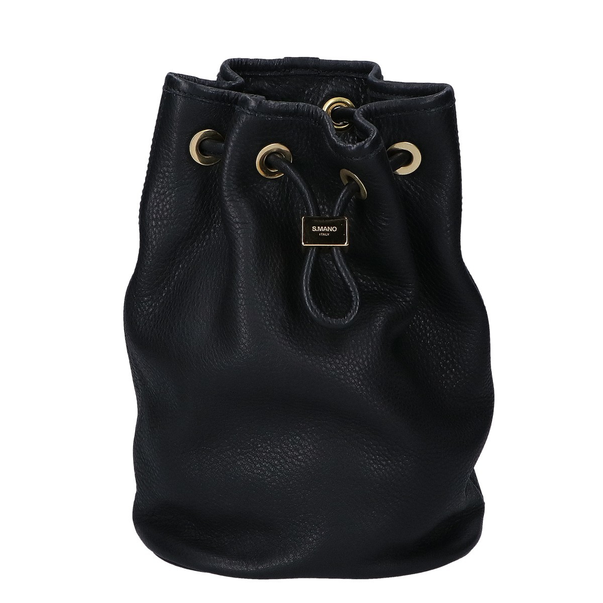美品 S.MANO エス マーノ DRAWSTRING BAG SMALL ドローストリングバッグ スモール 巾着 ワンショルダーバッグ ブラック レディース
