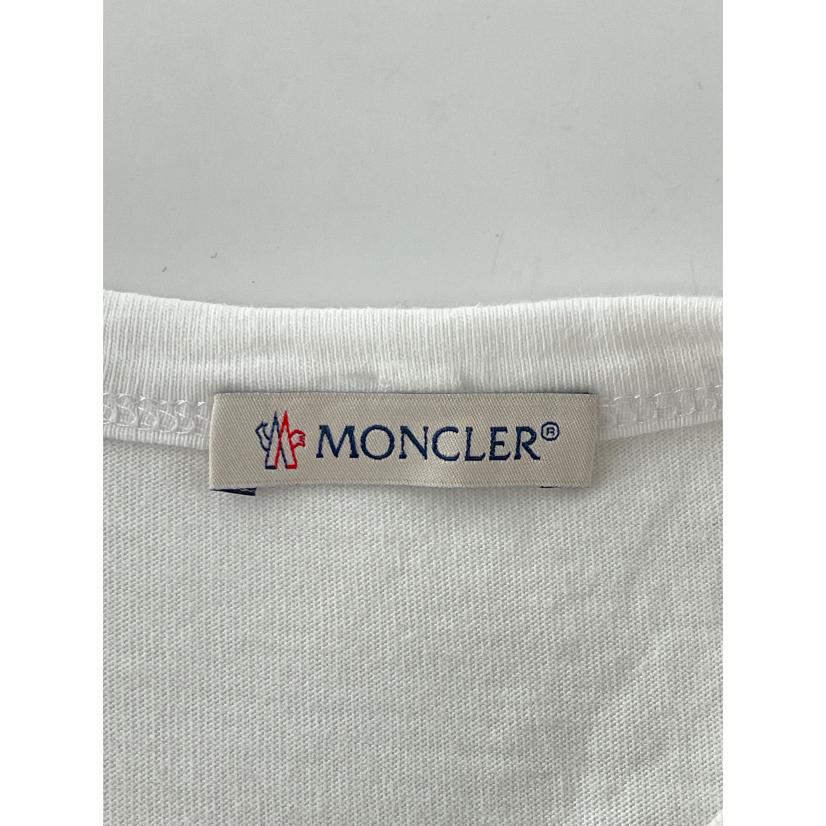 美品/国内正規 MONCLER モンクレール プリント 半袖Tシャツ/ トップス S ホワイト メンズ_画像4