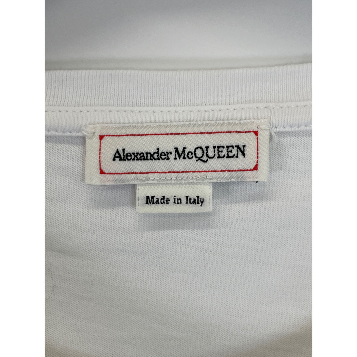 美品/ Alexander McQueen アレキサンダーマックイーン 582923 スカルプリント クルーネック 半袖Tシャツ S ホワイト メンズ_画像4