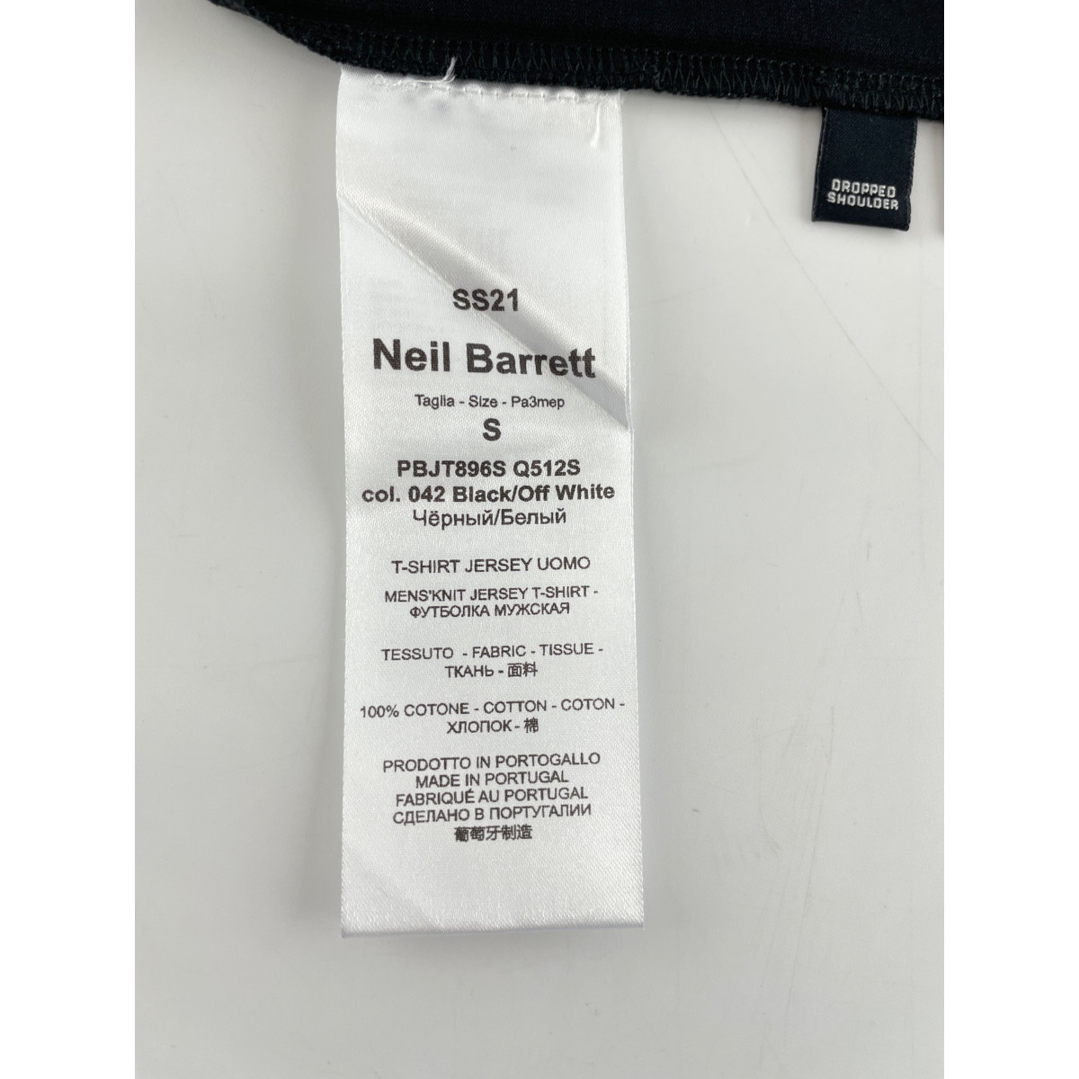 Neil Barrett ニールバレット PBJT896S ブラック ロゴ Tシャツ ブラック S トップス コットン メンズ 中古_画像5
