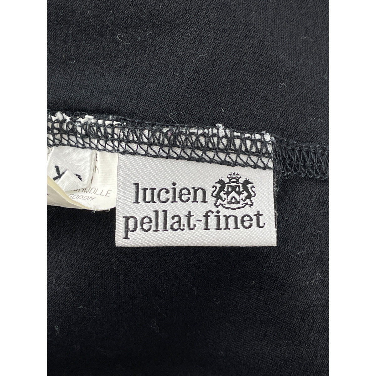lucien pellat-finet ルシアンペラフィネ ブラック ナンバー Tシャツ ブラック XS トップス コットン レディース 中古_画像4