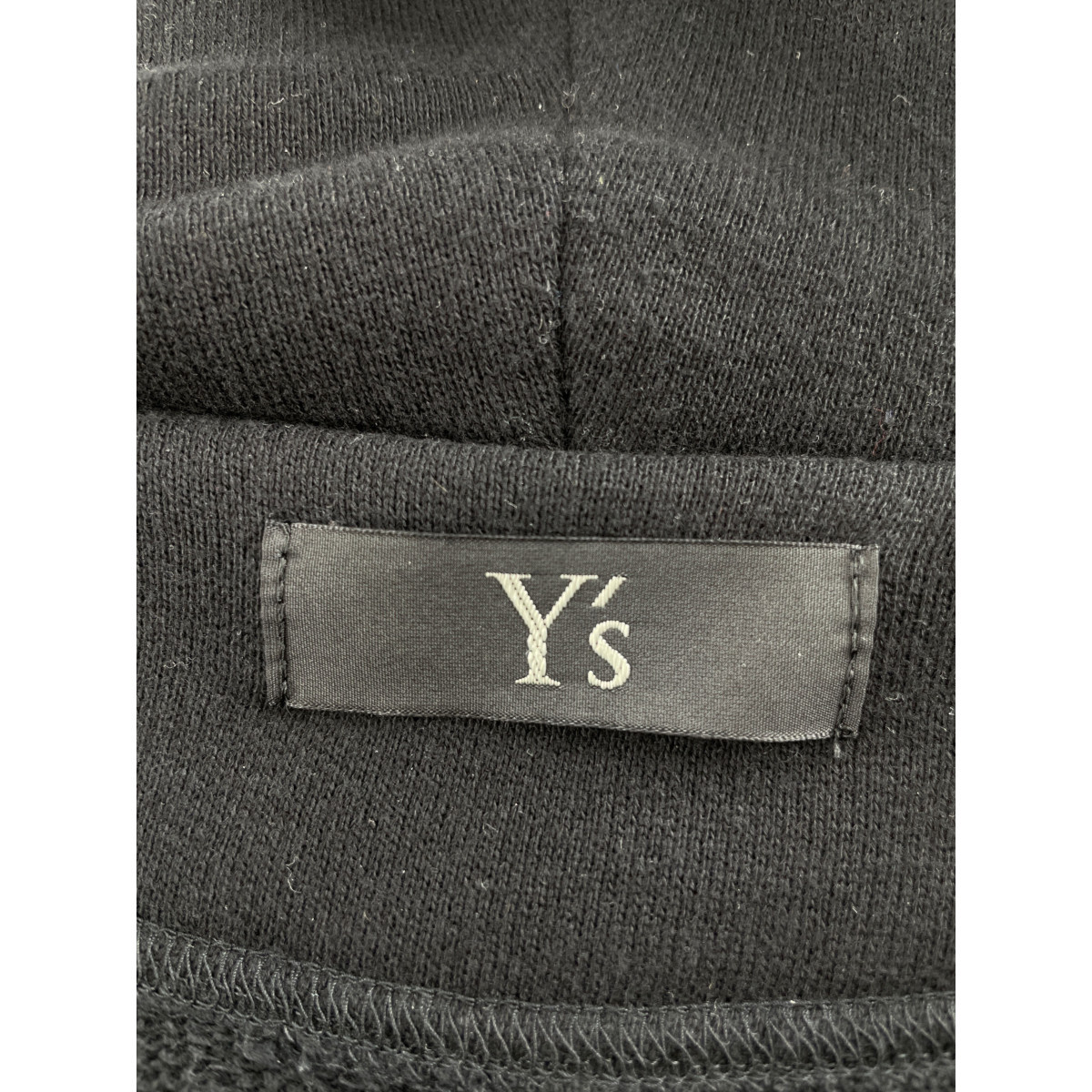 Y's ワイズ YK-T03-960 ブラック エンブロイダリー ジップアップロングフーディ ブラック 2 ジャケット コットン レディース 中古_画像5