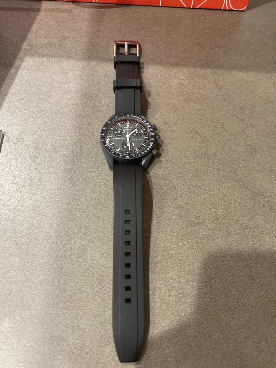 OMEGA SWATCH Mercury ラバーベルト交換済み、風防キズ防止フィルム付き オメガ スウォッチ マーキュリー