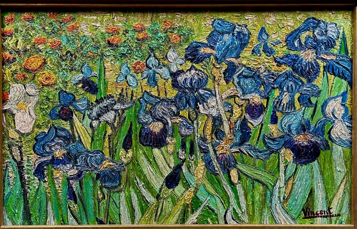 模写　掘り出し物　静物画　油彩　手書き　ゴッホ Vincent van Gogh　M10号　サイン有り　額装有り　骨董　絵画_画像9