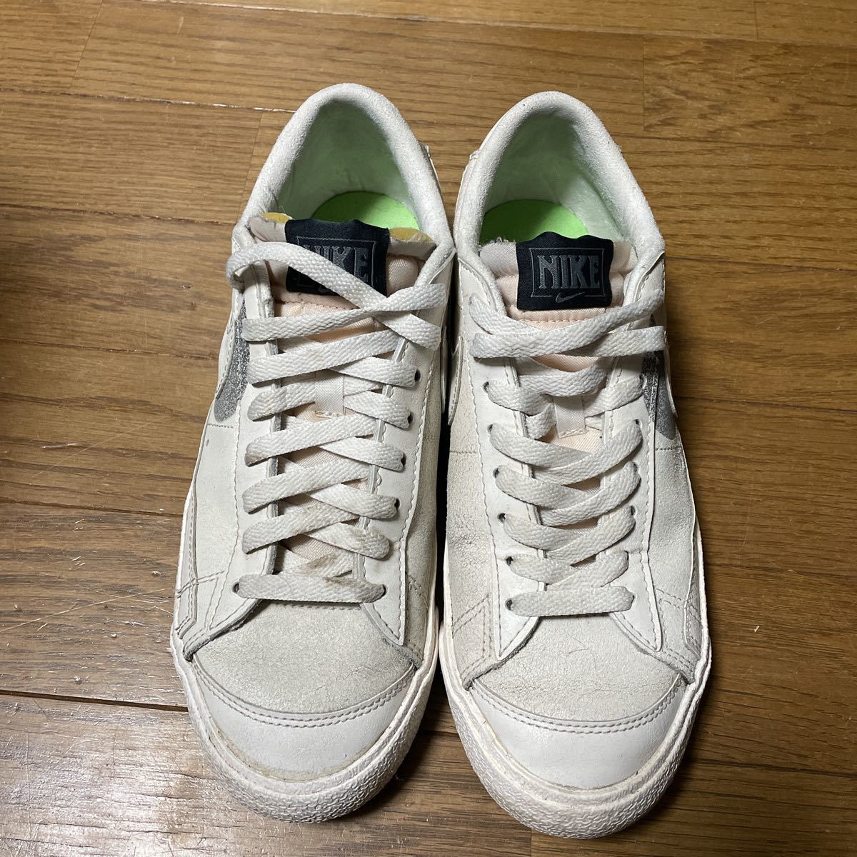 NIKE BLAZER LOW 77 PRM ナイキ ブレーザー ロー 77 プレミアム スニーカー 26cm DQ7671-001 ダブルスウォッシュ　ビッグロゴ　グレー