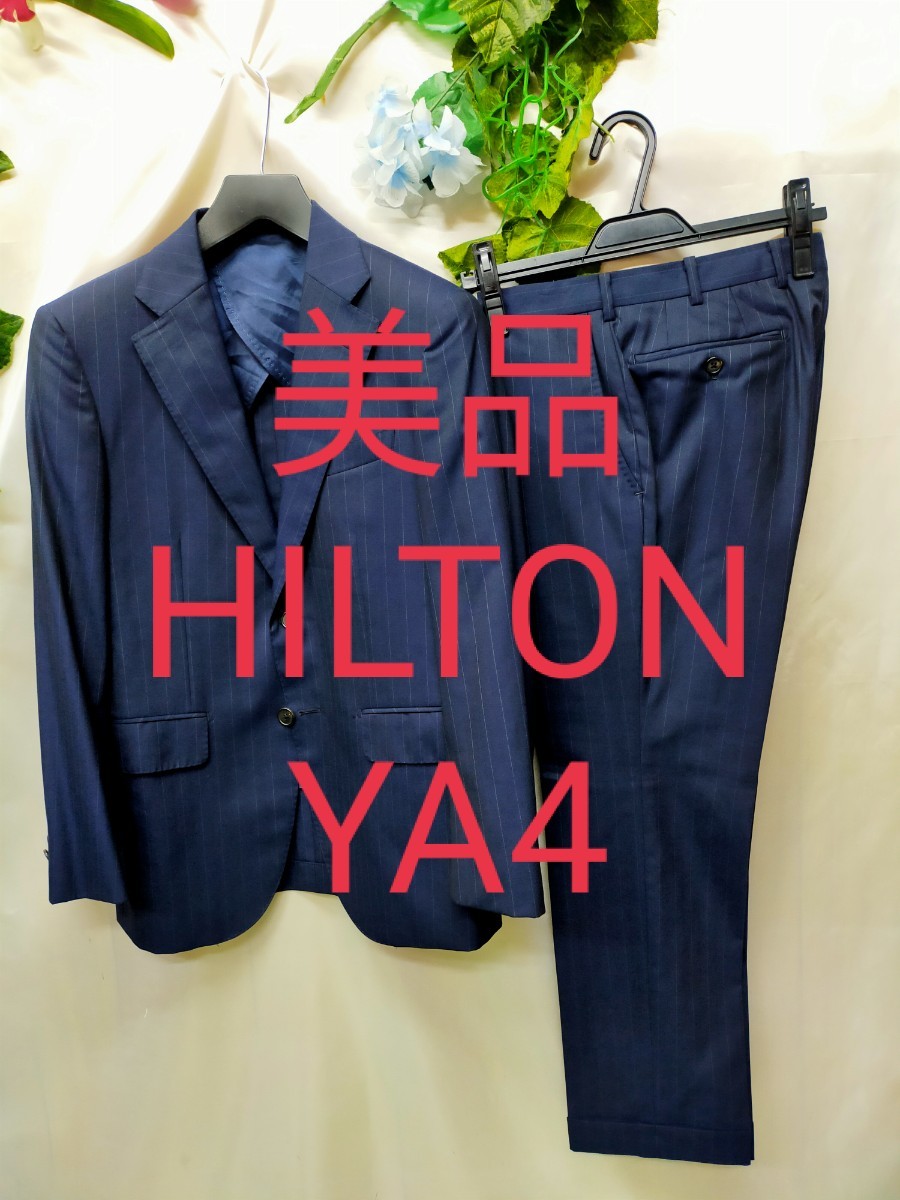 美品 ヒルトン HILTON MAF スーツ YA4 紺ストライプ｜PayPayフリマ
