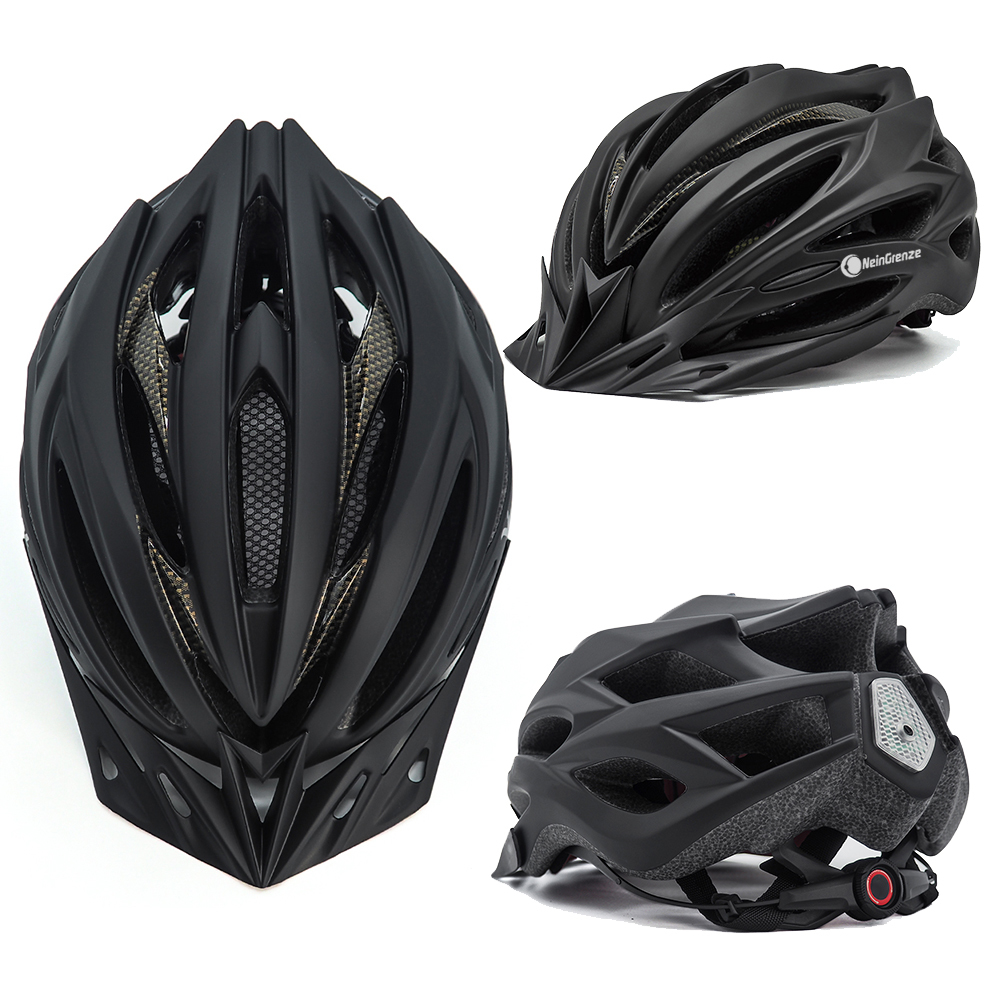 新品 自転車 ヘルメット大人用 ライト付き ロードバイク/サイクリング　超軽量 男女兼用 ヘルメット ブラック x カーボン_画像2