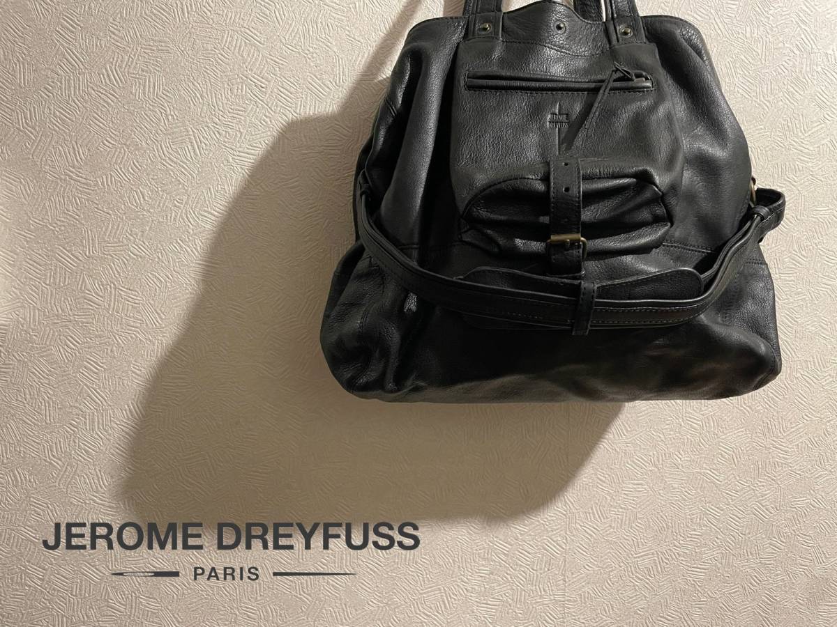 ◯ JEROME DREYFUSS Billy レザー ハンド バッグ / ジェローム ドレフュス ビリー ショルダー ブラック 黒 M Mens Ladies #Sirchive