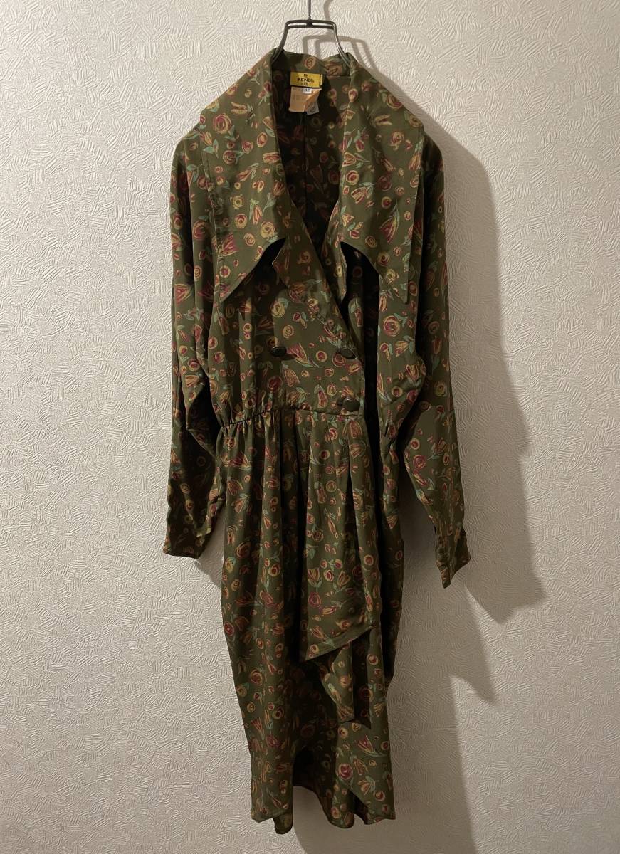 0 Italy made Vintage FENDI flower pattern long One-piece / Fendi fish tail floral print 42 Ladies #Sirchive