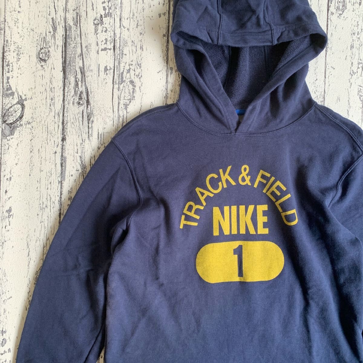 NIKE　パーカー　ビッグプリント　ワンポイントロゴ刺繍　TRACK&FIELD　#1　カレッジロゴ