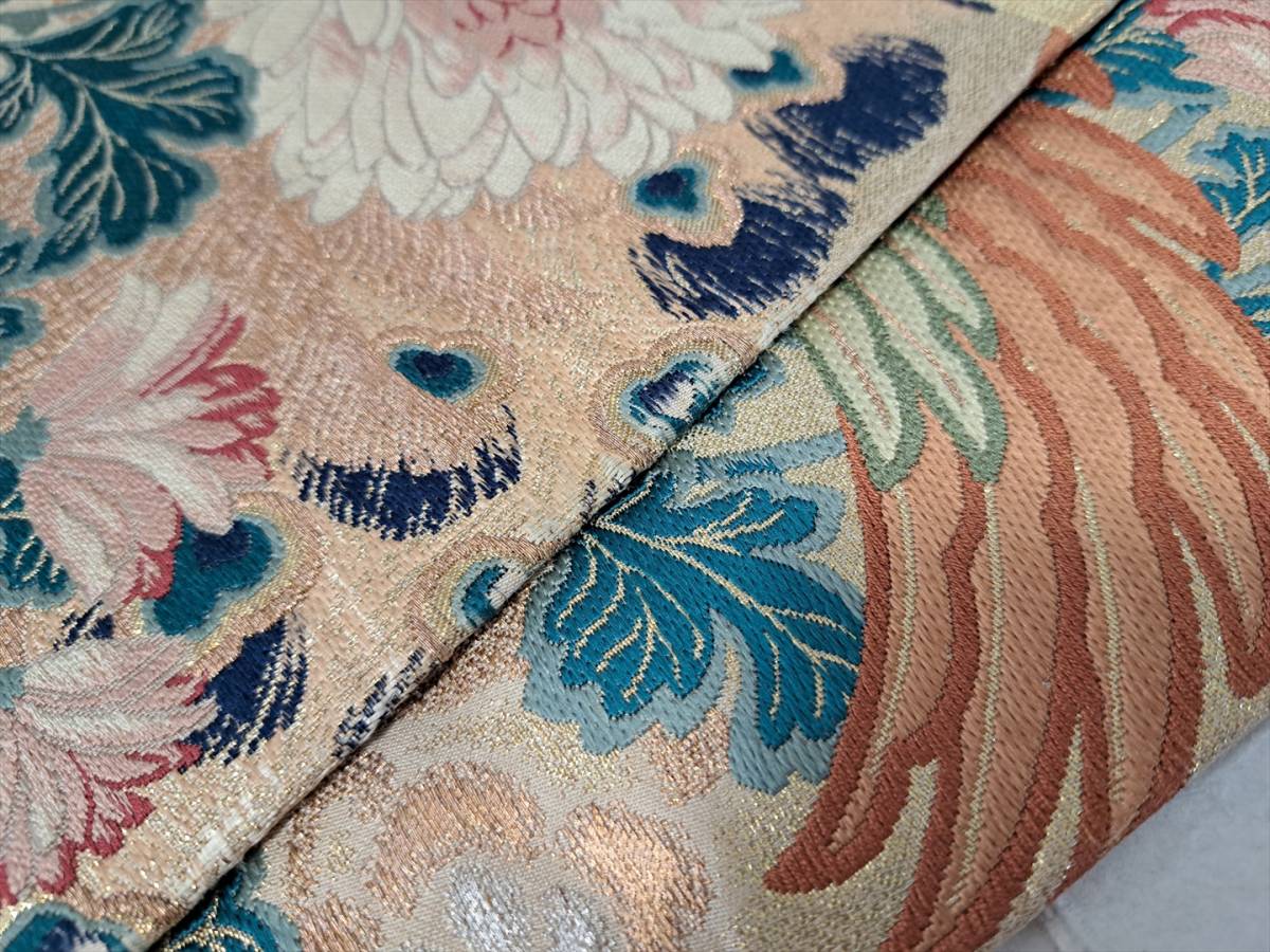 豪華で新しい アンティーク 正絹 □着物の越田□幅30長さ404.5 丸帯