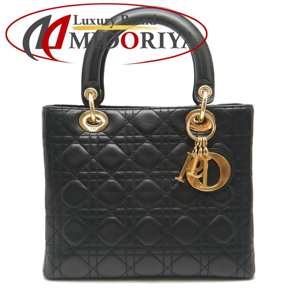 Christian Dior クリスチャンディオール レディディオール ハンドバッグ カナージュ ラムレザー ブラック/251058【中古】_画像1