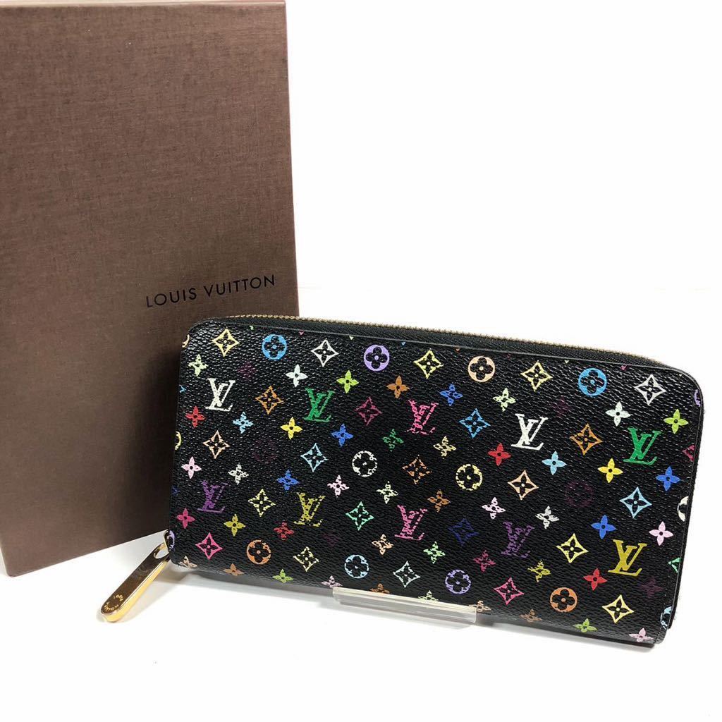 【ルイヴィトン】基準内 LOUIS VUITTON 長財布 モノグラム M60243 マルチカラー ジッピーウォレット 小銭入れ レディース スペイン製 箱付_画像1