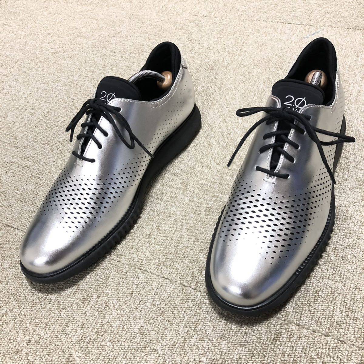 【コールハーン】基準内 COLE HAAN 靴 28cm シルバー色系 カジュアルシューズ スニーカー 本革 レザー 男性用 メンズ 10 M_画像1