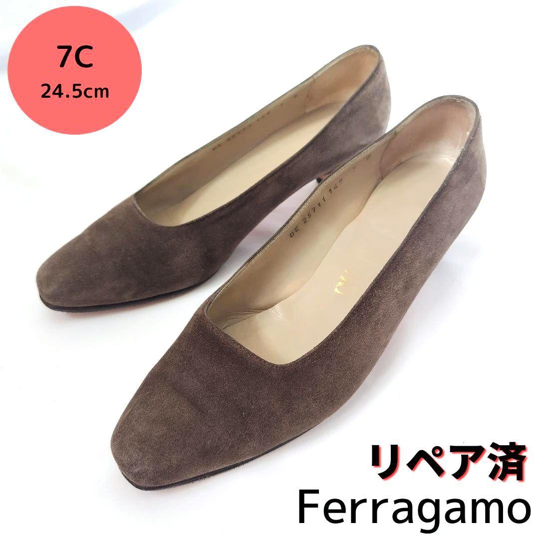 特価商品 サルヴァトーレ・フェラガモ【Ferragamo】スエード パンプス