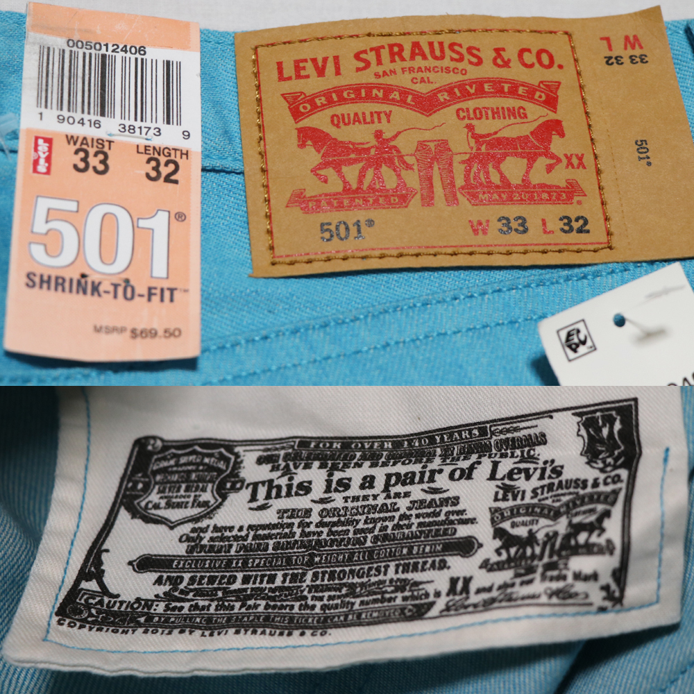 新品本物USA購入 Levi's リーバイス 501 デニムパンツ ライトブルー Ｗ33 L32_画像6