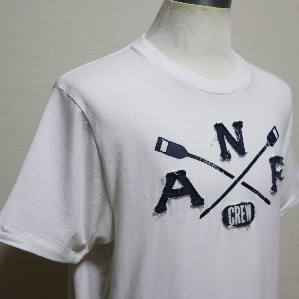 美品本物Abercrombie＆Fitchアバクロ クラッシュウォッシュANF Ｔシャツ白XL_画像3