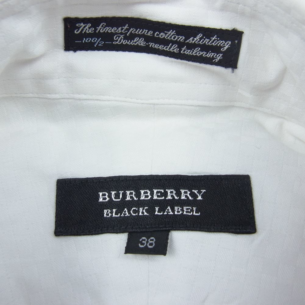 BURBERRY BLACK LABEL バーバリーブラックレーベル ワイドカラーシャツ ホワイト系 38【中古】_画像4