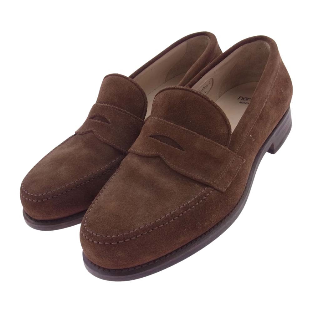 nonnative ノンネイティブ clerk loafer cow suede スエード ローファー シューズ ブラウン系 41【中古】_画像1