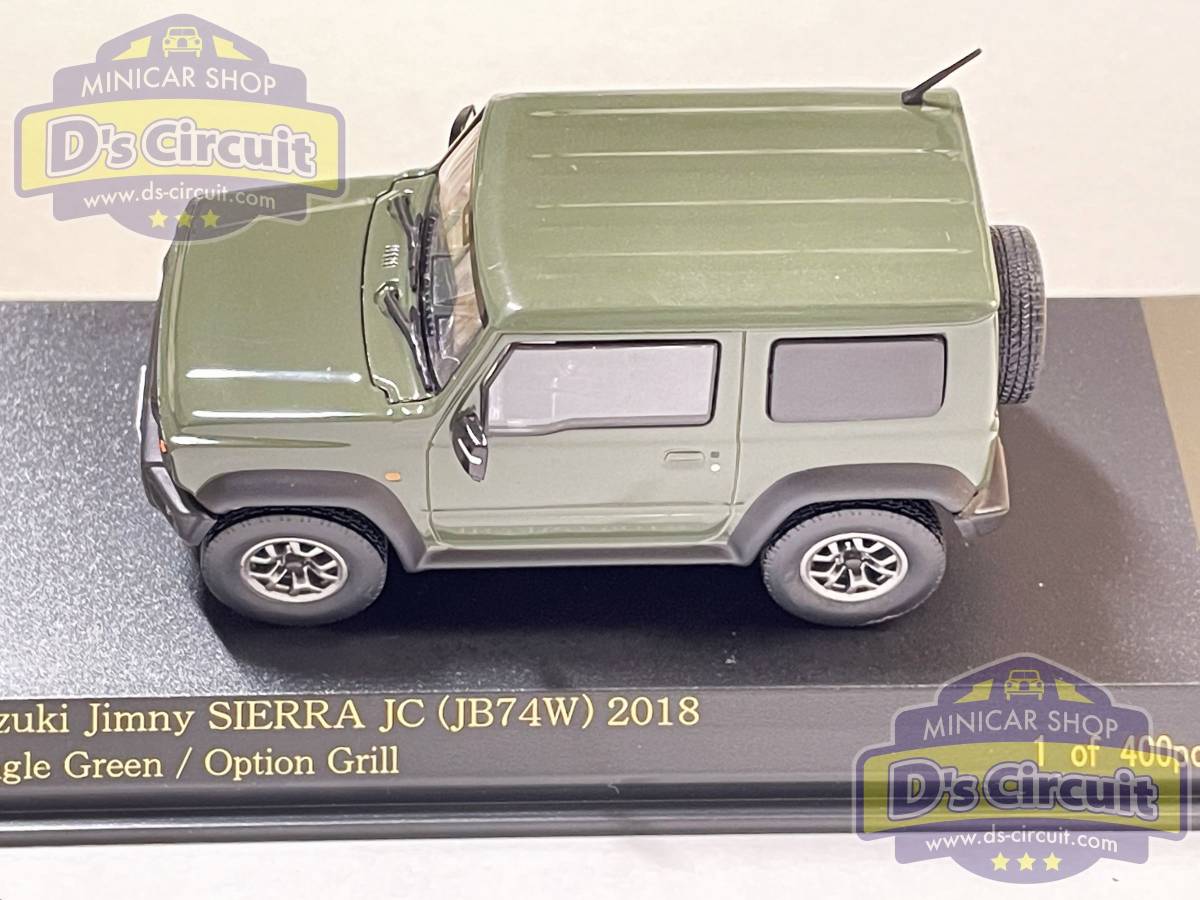 即決あり 400台限定 1/43 CN431813 スズキ ジムニー シエラ JC JB74W 2018 オプショングリル仕様 (ジャングルグリーン)_画像4