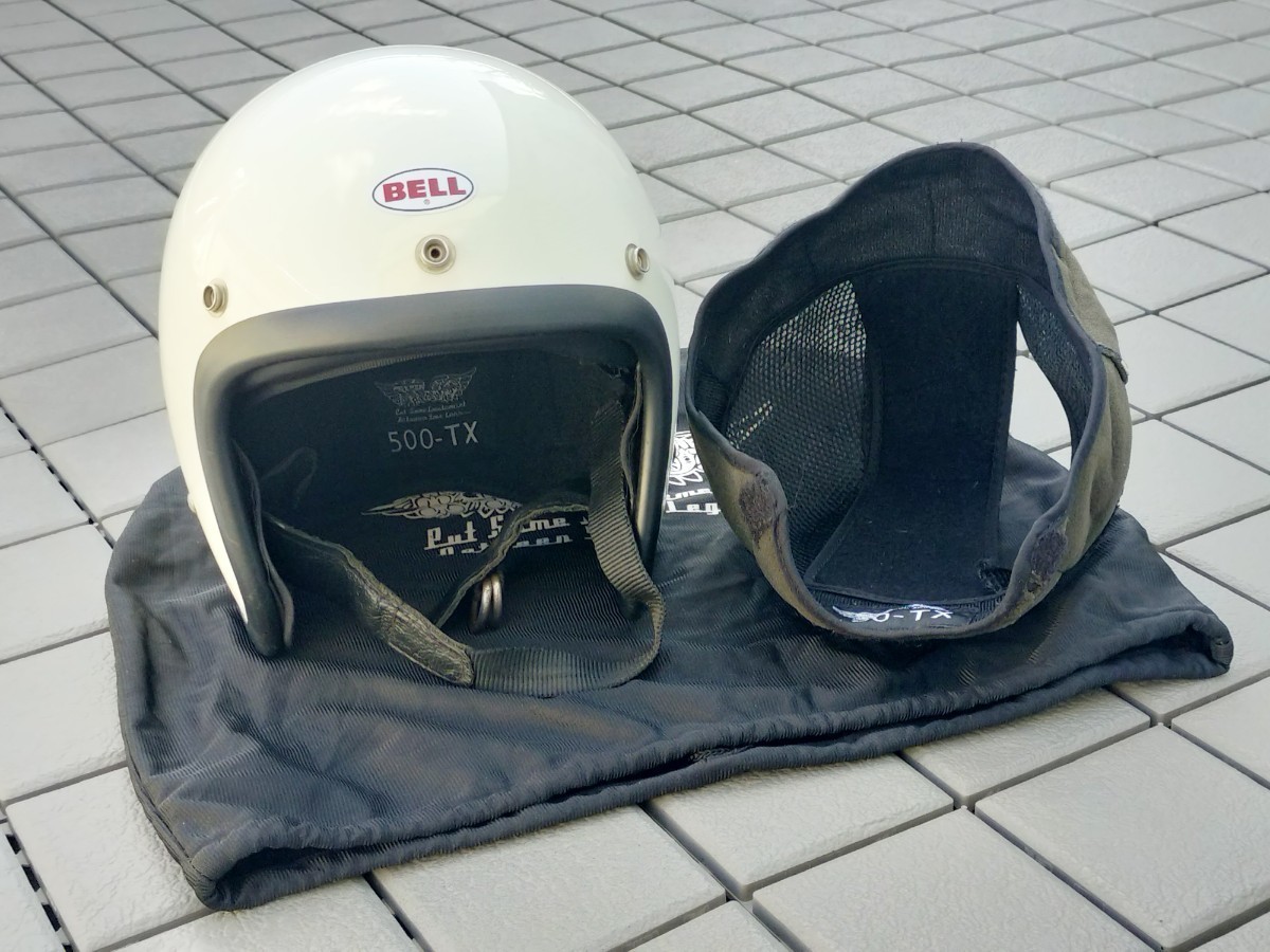 TT&CO. 500TX ジェットヘルメット 色アイボリー XLサイズにL用インナー