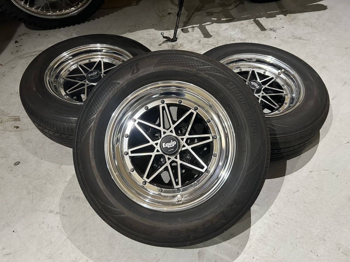 【美品】WORK Equip 14×6.0J PCD114.3 ET-3 4H 4穴 3本 185/70R14 21年製 REGNO GR-XⅡ_画像1